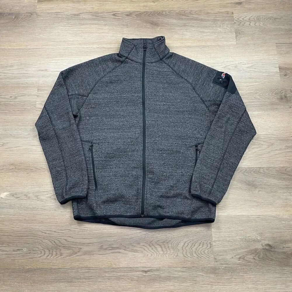 Berghaus Jacket Mens Extra Large Gray Blu Fleece Full Zip Outdoor
